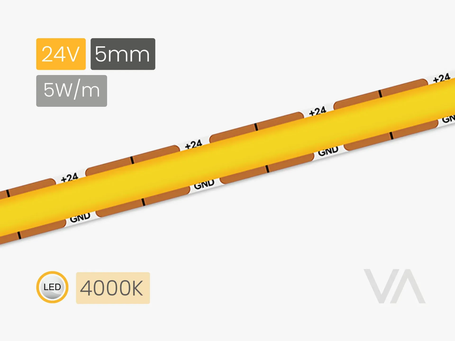 [LS4030 COB LED-Ribbon, 5mm, 24V/5W, MC 4000K, 320] 200.10.00.027 LS4030 COB LED-Ribbon