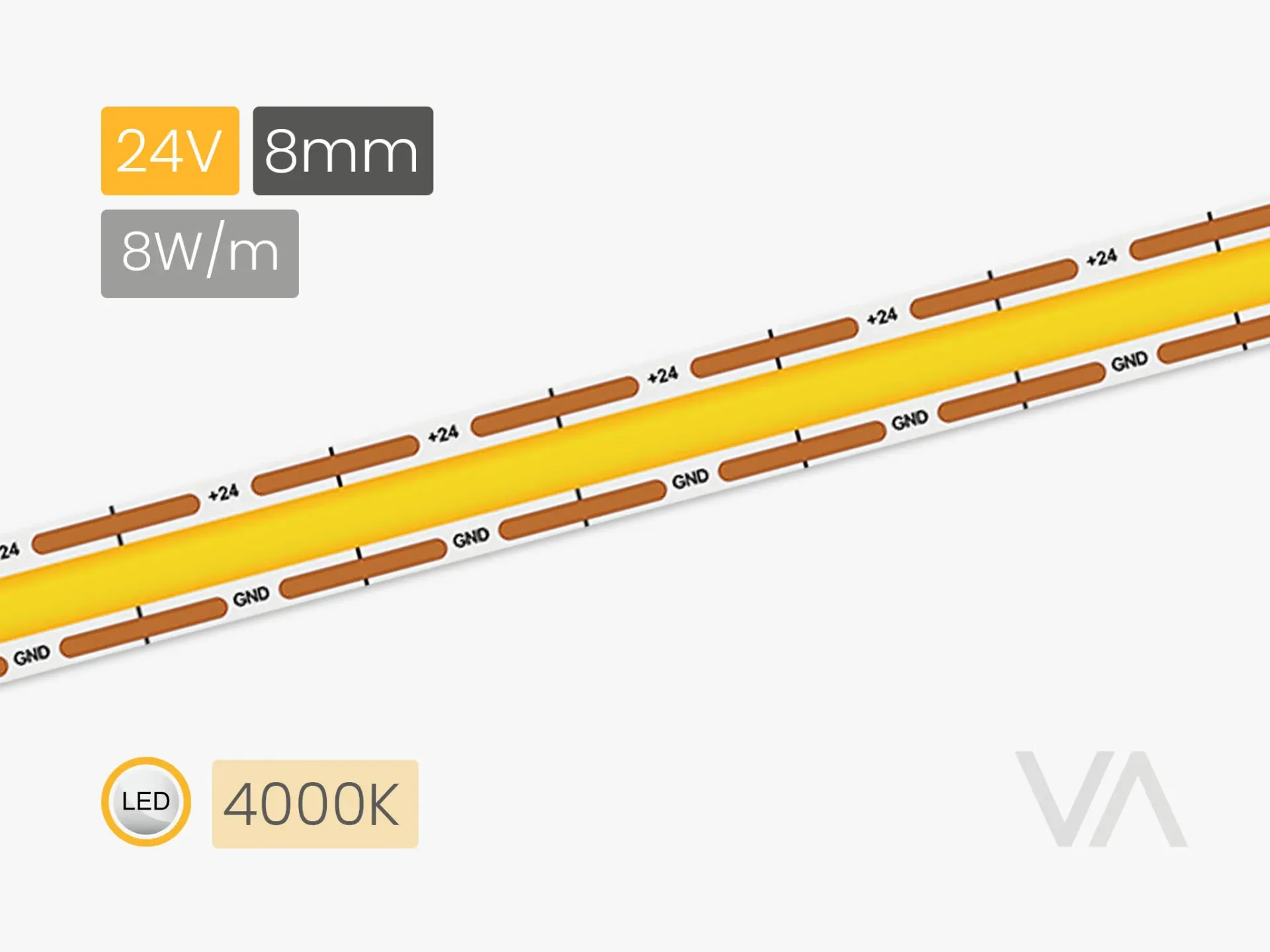 [LS4031 COB LED-Ribbon, 8mm, 24V/8W, MC 4000K, 320] 200.10.00.031 LS4031 COB LED-Ribbon