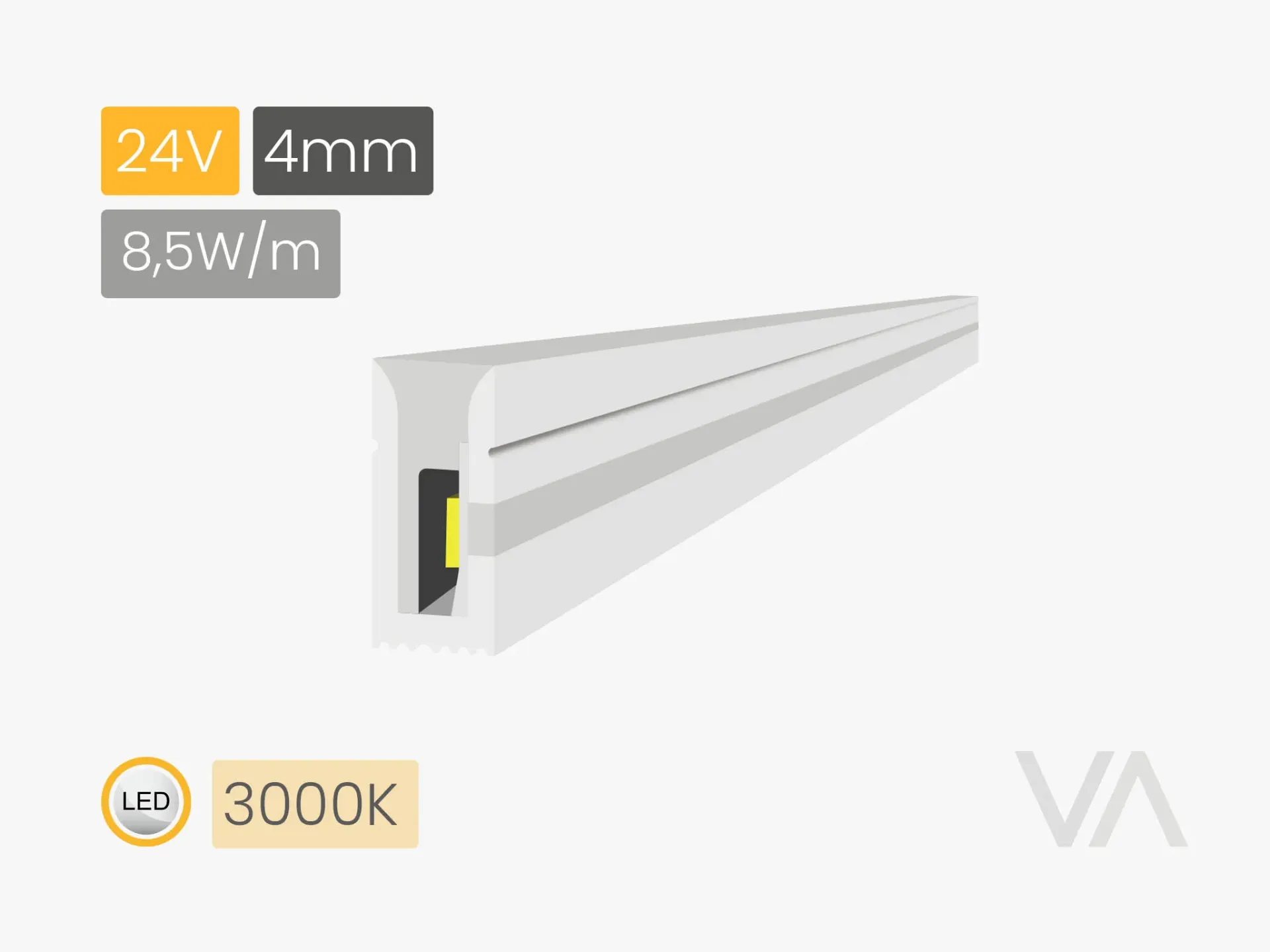 [LS4040 Silicone LED-Ribbon,,0410, 24V/8W, MC 3000K] 200.10.10.002 LS4040 Silicone LED-Ribbon