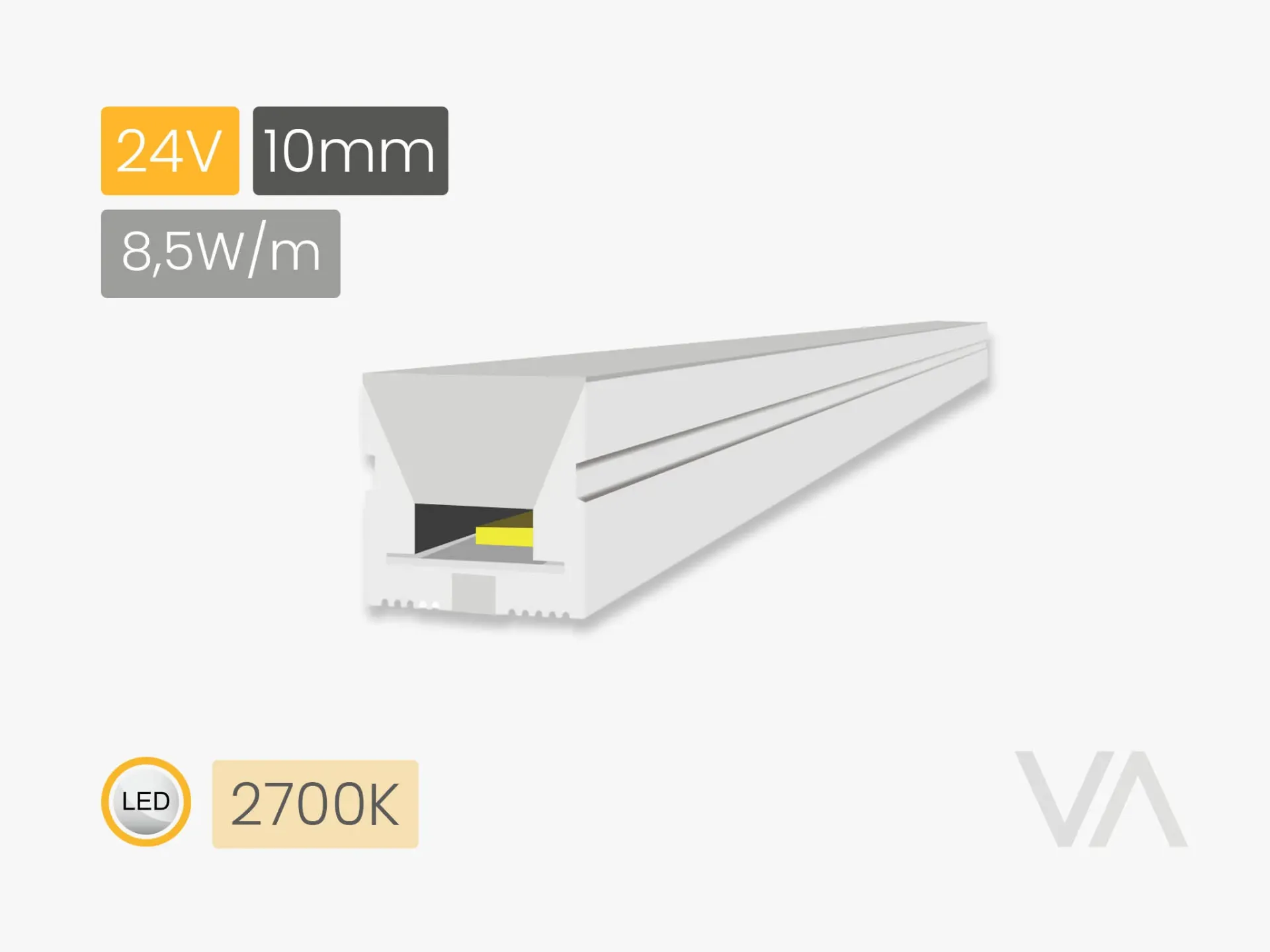 [LS4041 Silicone LED-Ribbon, 1004, 24V/8W, MC 2700K] 200.10.10.005 LS4041 Silicone LED-Ribbon