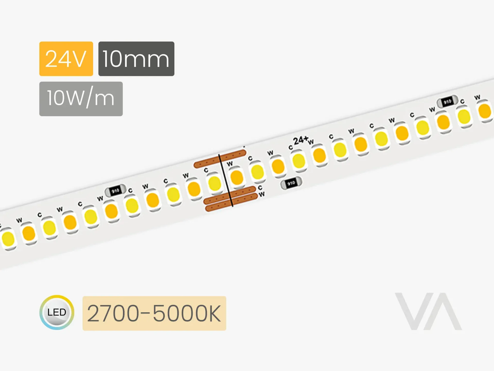 [LS4050 SMD LED-Ribbon, 10mm, 24V/10W, MW 2700-5000K] 200.11.00.001 LS4050 SMD LED-Ribbon
