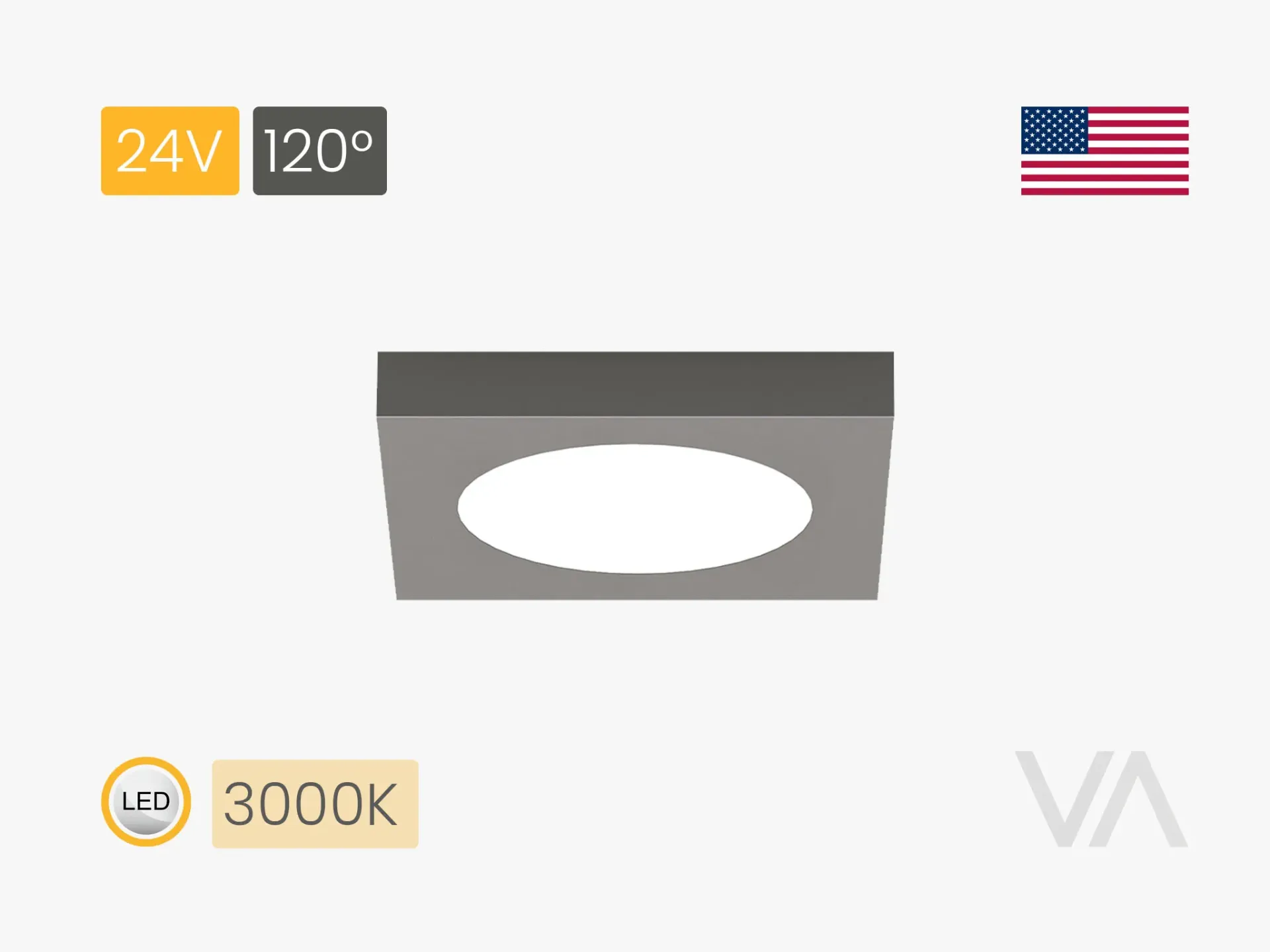 [SL4001 Downlight, 24V/2,5W, MC, 3000K, sq. 62 mm] 202.30.22.001 SL4001 Downlight
